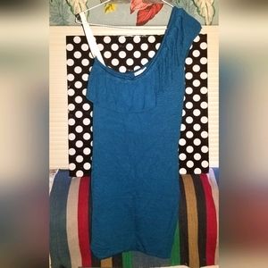 Teal knit bodycon dress